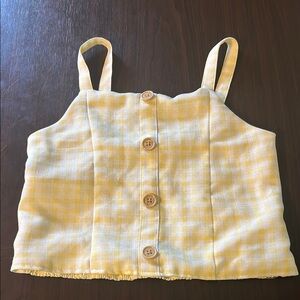 GB girls Yellow Gingham top size large